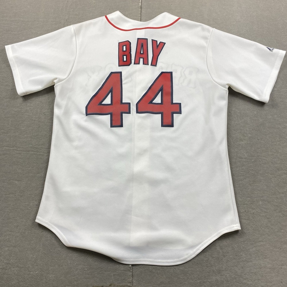 Boston Red Sox Jersey Mens Medium MLB Majestic Jason Bay #44 White Baseball